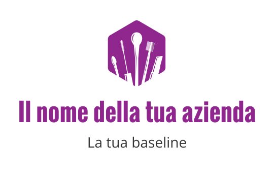 Logo moderno viola con silhouette stilizzata di un abito e cravatta