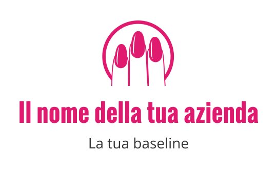 Logo elegante con tre unghie rosa sotto un contorno circolare