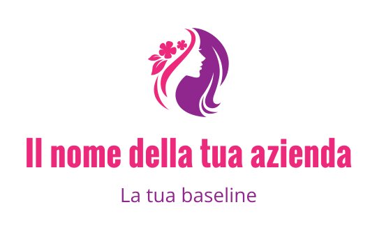 Design del logo elegante con silhouette di donna e accenti floreali in rosa e viola