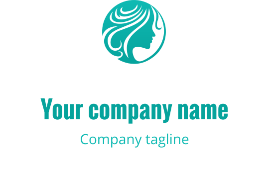 Logo elegante con la silhouette di una donna dai capelli fluenti