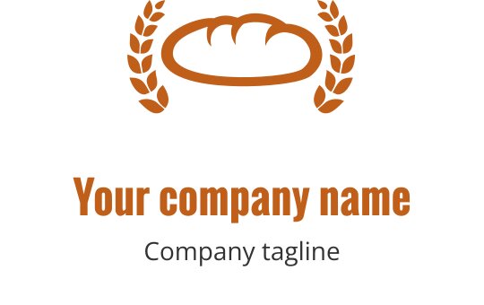 Logo design rustico marrone con una pagnotta stilizzata