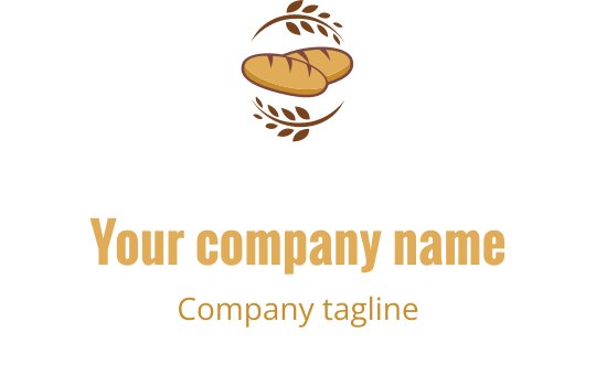 Logo elegante con un pane stilizzato in marrone e oro
