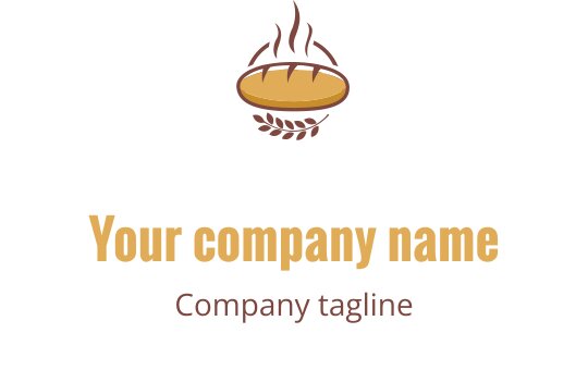 Logo elegante con un pane stilizzato in marrone e oro