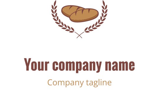 Logo elegante con un pane stilizzato in marrone e oro