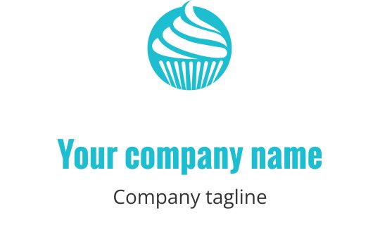 Logo di cupcake moderno con una cima di glassa a spirale