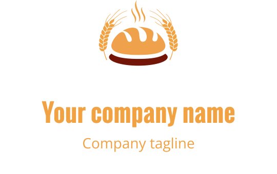 Logo moderno in bordeaux e corallo con elementi stilizzati di pane