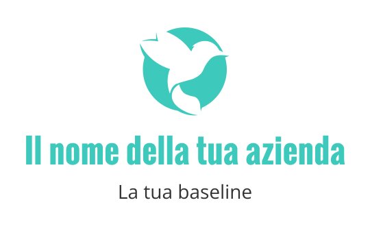 Logo moderno con un uccello stilizzato in turchese e verde