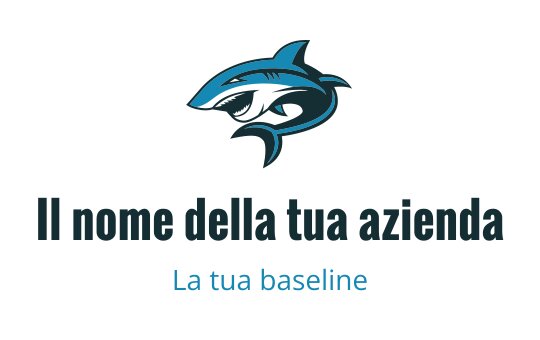Logo di squalo dinamico in tonalità blu e verde acqua