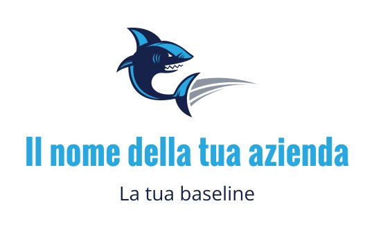 Logo di squalo dinamico con linee eleganti e tonalità di blu
