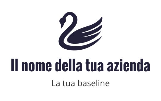 Logo elegante di cigno con ali fluide in blu scuro