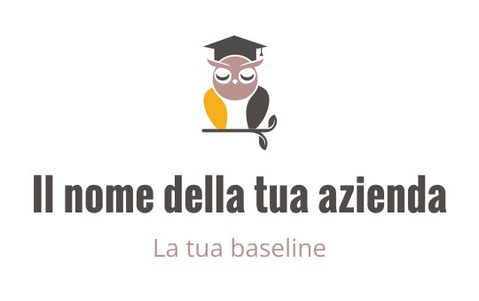 Logo di un gufo giocoso con un cappello di laurea dai colori vivaci