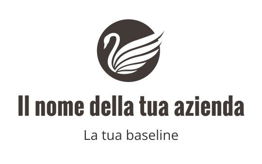 Logo elegante di cigno con ali fluide in forma circolare