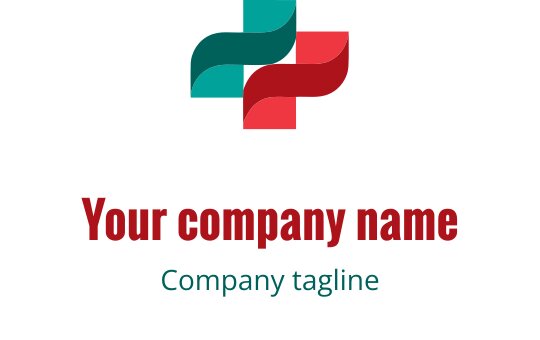 Logo audace con forme geometriche in turchese e bordeaux