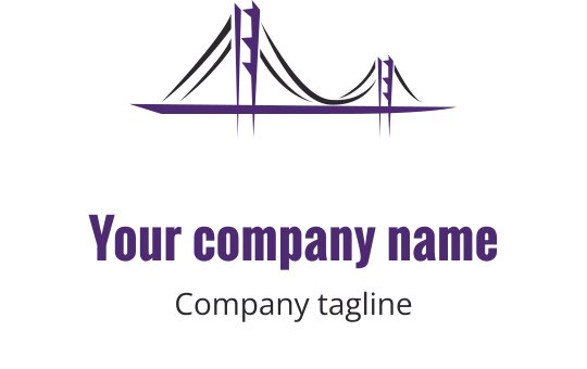 Logo moderno grigio e viola con forme geometriche astratte