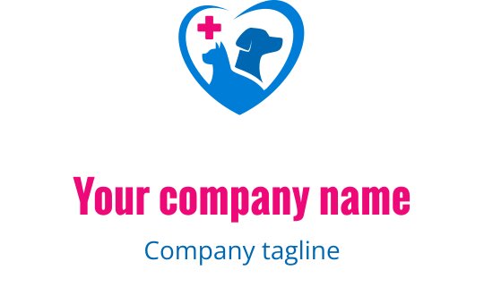 Logo a forma di cuore con un cane e una croce medica