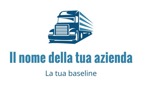 Logo design di un camion blu audace con linee aerodinamiche e stile moderno