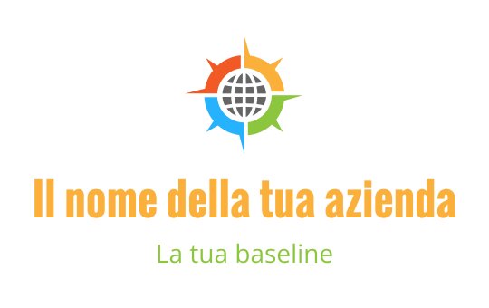 Logo design di una bussola colorata con un globo al centro