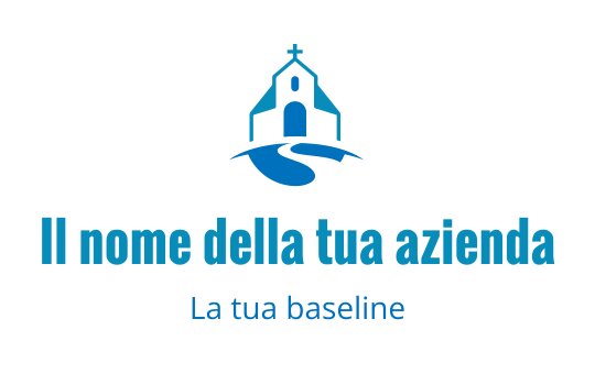 Logo di chiesa moderna con un sentiero tortuoso e un elemento croce
