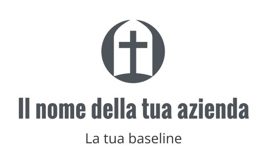 Design del logo moderno con una croce all'interno di una forma circolare