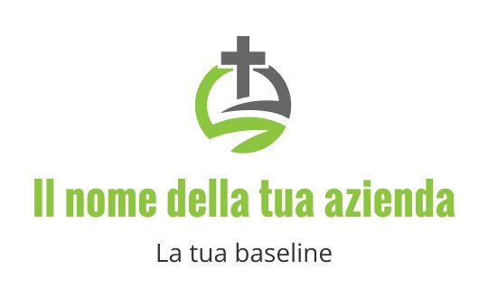 Design del logo moderno con elementi di croce e onda verde