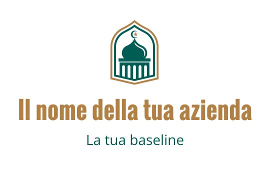 Design del logo elegante con una cupola e un arco con accenti verdi e dorati
