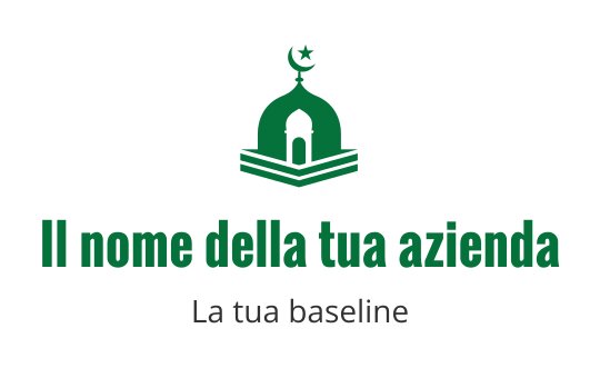 Logo design con una cupola verde e elementi di luna crescente e stella