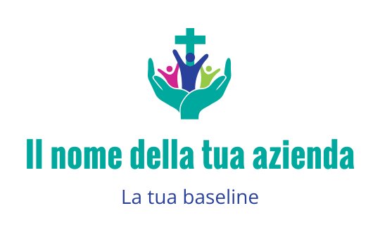 Logo colorato con mani che sostengono figure diverse e una croce