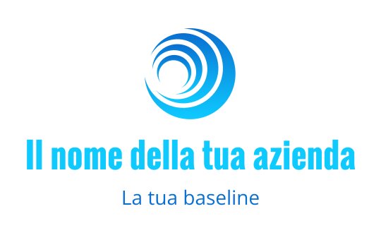 Design del logo moderno con vortice blu e elementi circolari dinamici