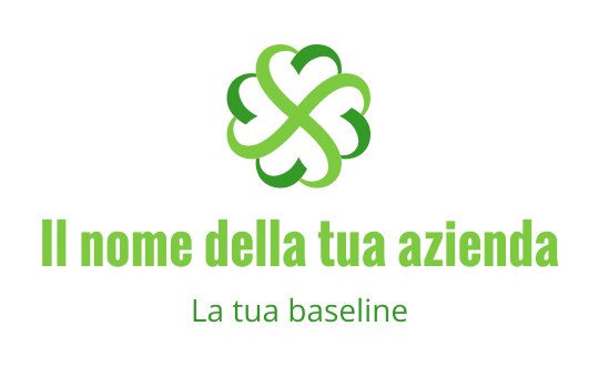 Design del logo moderno verde con un motivo di foglie intrecciate