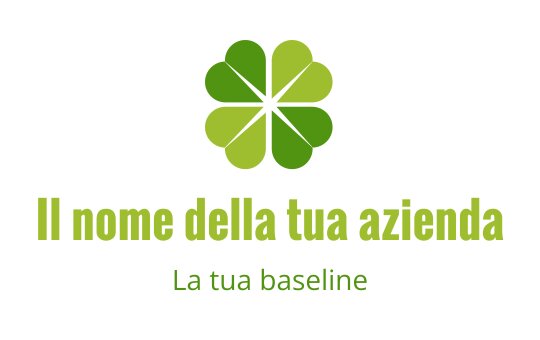 Logo design moderno di un quadrifoglio verde con forme arrotondate