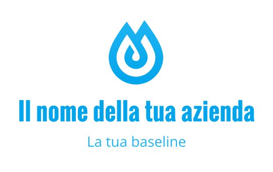 Design del logo a goccia blu moderno con elemento a spirale circolare