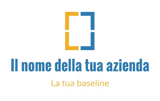 Design del logo moderno con elementi rettangolari blu e gialli