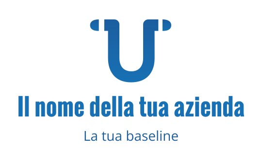 Logo moderno blu con una lettera U stilizzata