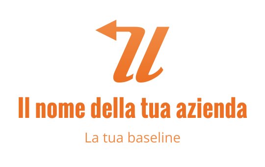 Logo di design elegante arancione con una lettera 'U' curva e una freccia