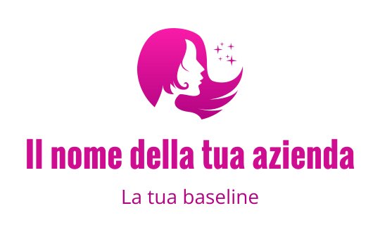 Logo design elegante con silhouette rosa di profilo femminile e capelli fluenti