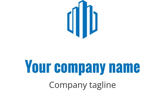 Logo design turchese con un numero quattro stilizzato e forme geometriche