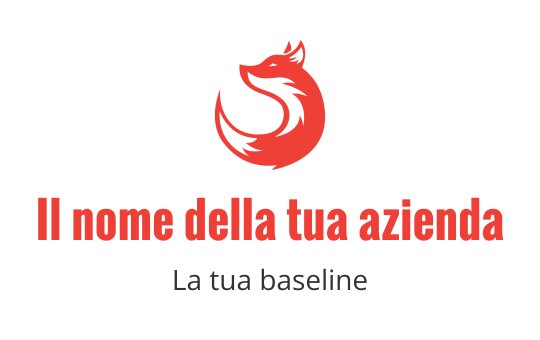 Logo di volpe rossa audace con coda fluente e linee eleganti