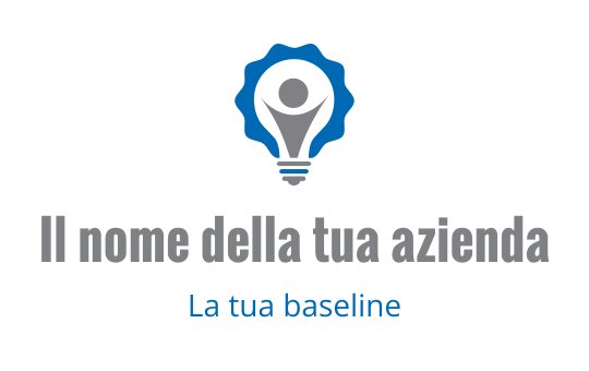 Logo creativo di una lampadina con figura umana ed elementi ingranaggio