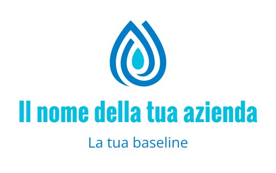Logo design moderno con goccia d'acqua blu e curve sovrapposte