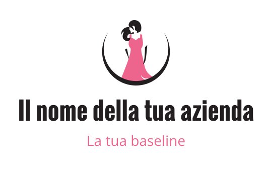 Logo elegante con silhouette di abito rosa e tipografia raffinata