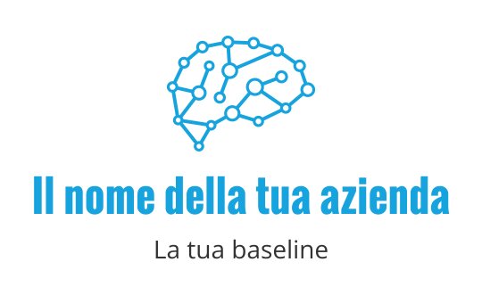 Logo moderno blu del cervello con nodi e linee interconnesse