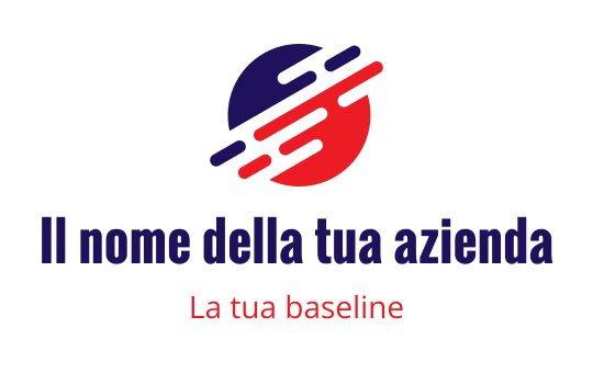 Logo dinamico con forma circolare rossa e blu con strisce
