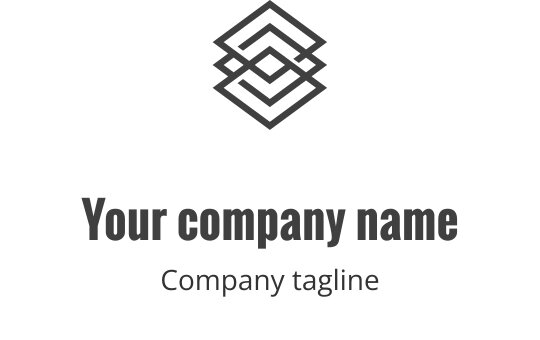 Logo elegante grigio con forme geometriche e linee moderne