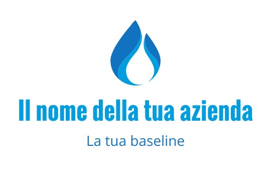 Logo design moderno di goccia d'acqua blu con curve morbide