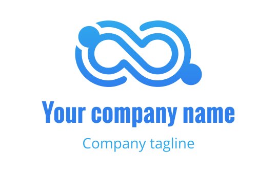 Design del logo infinito blu moderno con elementi circolari