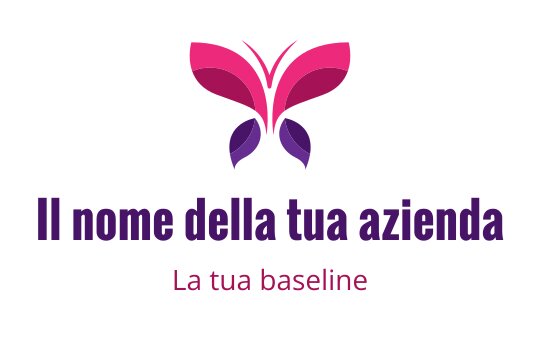Logo di una farfalla colorata con ali rosa e viola