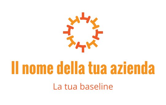 Logo circolare colorato con forme intrecciate in arancione e giallo