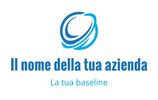 Logo moderno blu con un vortice circolare stilizzato