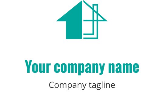 Logo design turchese con una forma astratta stilizzata