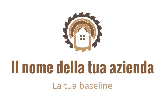 Logo rustico con una casa all'interno di una lama circolare